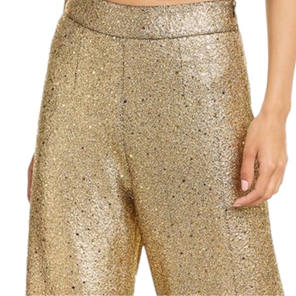 Neon Blonde x Free People Liquid Gold Metallic XS Wide-Leg Stretch High Waist - Picture 7 of 8